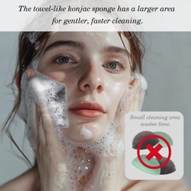 DAGEDA Natural Konjac Facial Sponges, Bamboo Charcoal Face Scrub Konjac Wash Cloth,Face Sponge for Gentle Face Cleansing and Exfoliation,Suitable for All Skin Types, Reusable