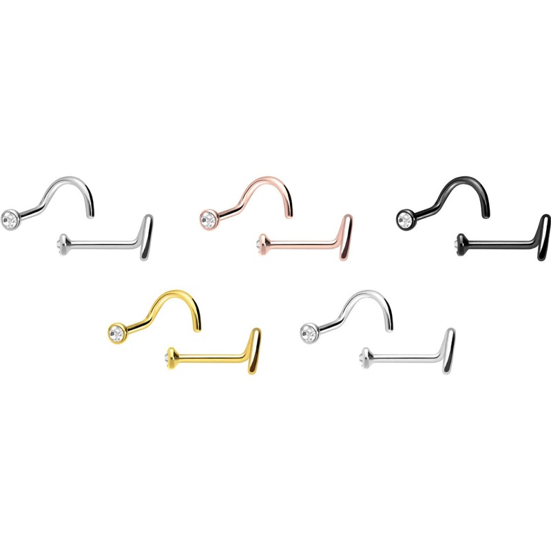 Piercingline Nose Piercing | Titanium | Flat Crystal Disc |