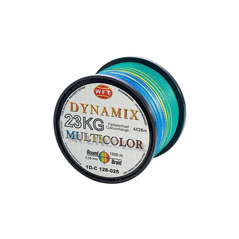 WFT Round Dynamix KG Braided Line Multi-Colour 1000 m Size:0.35