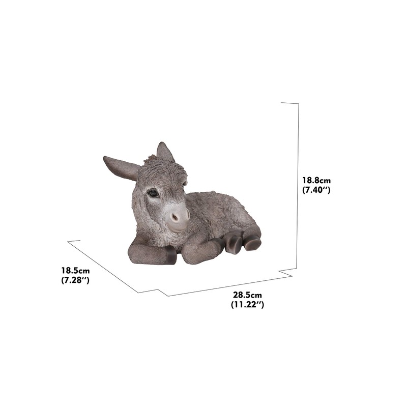Hi-Line Gift Medium Donkey FOAL Lying Down, Brown