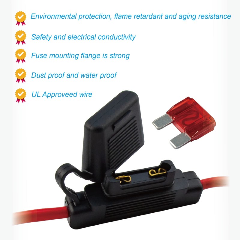 VANSIHO In-line 8 Gauge AWG Waterproof Fuse Holder (1, guage)