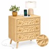 YOSHOOT Mid Century Modern Nightstand with 3 Drawers, 23.6" Wide
