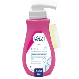 Veet Crema Depilatoria per il Corpo da Usare sotto la doccia da Donna con Dosatore, Pelle Sensibile, 400 ml