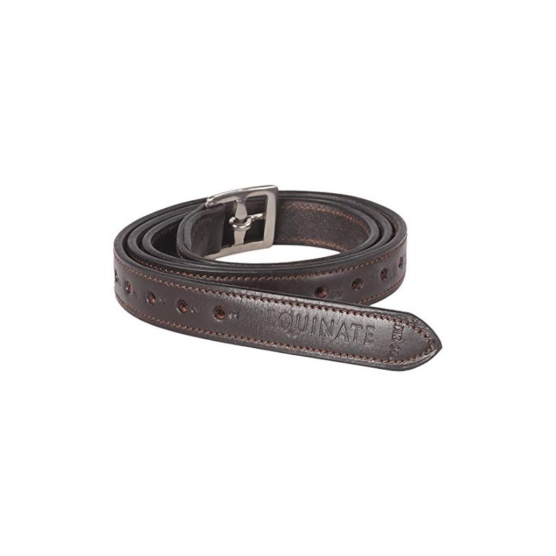 Equinate Superior Leather Stirrup Leathers with Stainless Steel Buckles Brown