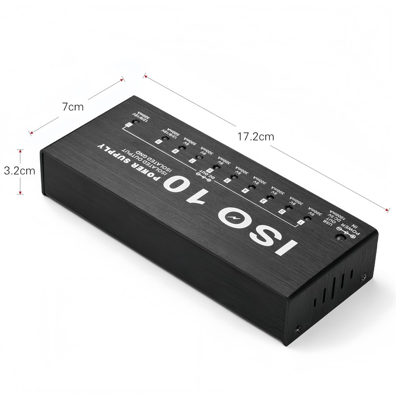 Guitar Pedal Power Supply, 10 Isolated Adjustable DC Output Power