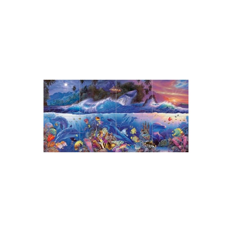 Ceramic Backsplash Tile Mural Dolphin Whale Underwater Ocean Fish Kitchen/Bathroom/Shower