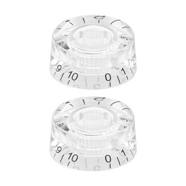 sourcing map 2PCS Guitar Top Hat Bell Knobs, Volume Tone Control Knobs for Electric Guitar Bass, Clear