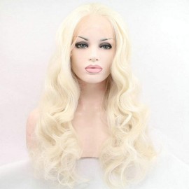 SereneWig 613# Blonde Synthetic Hair Wigs for Women Daily Use 20 Inch Natural Gold Color Heat Resistant Fiber Free Part