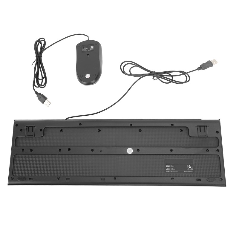 Keyboard and Mouse Combo Black Waterproof 104 Keys Anti Slip
