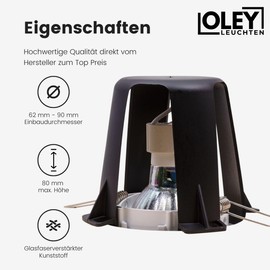 Spacer for Recessed Spotlights 62-90 mm: Heat Protection for Halogen & LED Size Pack of 15