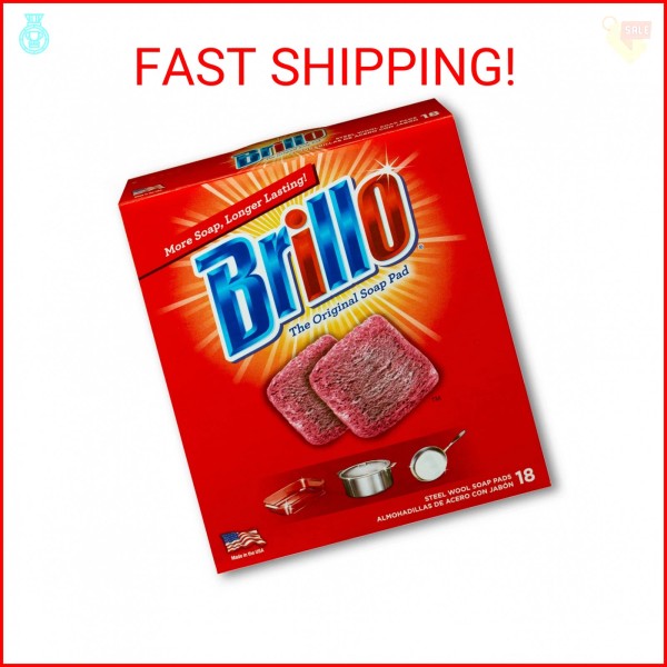 Brillo Steel Wool Soap Pads, Long Lasting, Original Scent Cleaning,