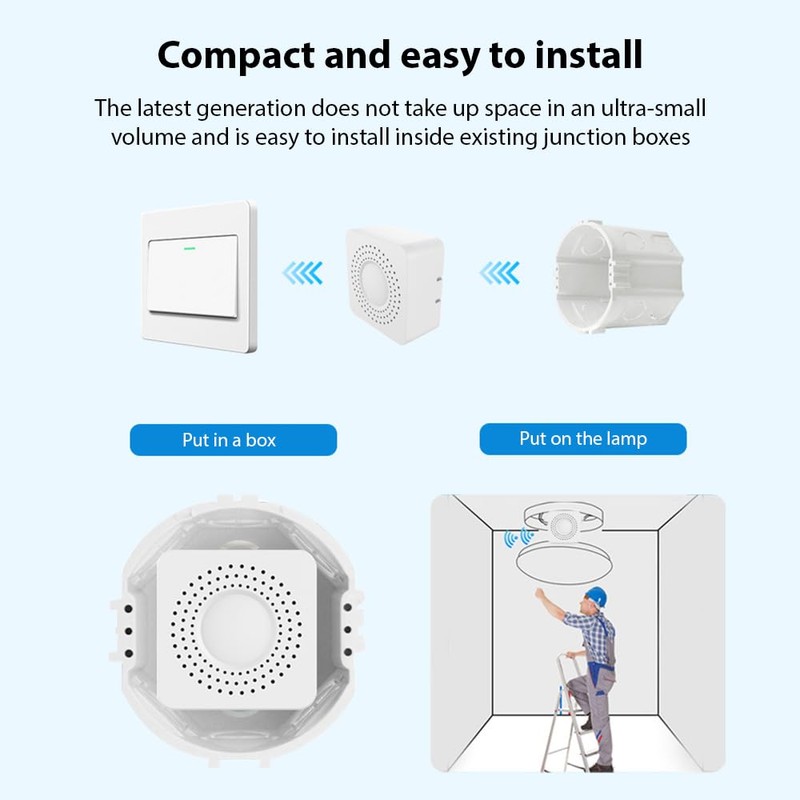 WiFi Switch Relay Module, 16A Wireless On/Off Device Dual Control