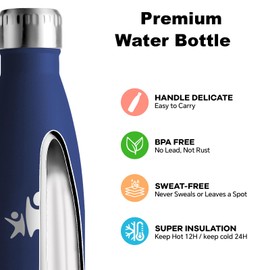 Stainless Steel Drinking Bottle, 750 ml, BPA-Free, Insulated Flask, Double-Walled, Leak-Proof, with Screw Cap, Adult Drinking Bottle, for Offices, Camping, Sports, Hiking