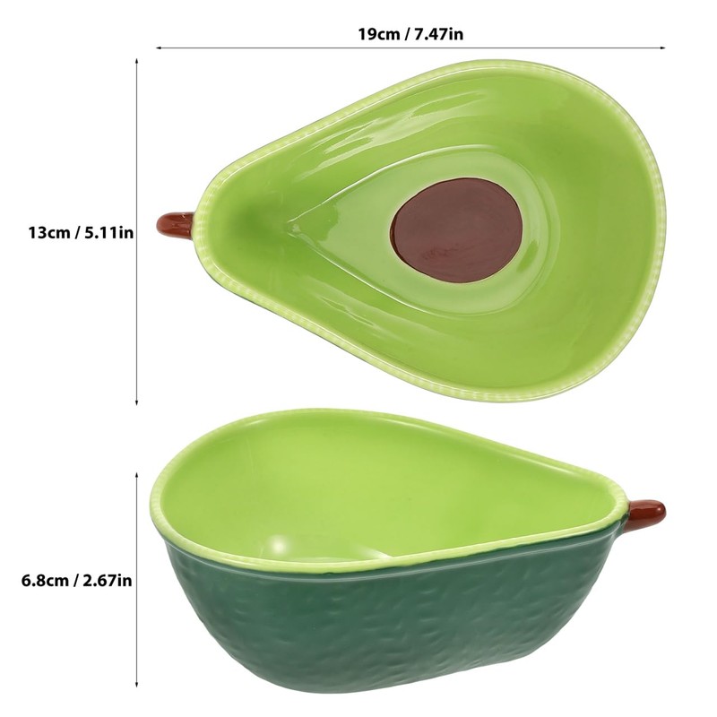 Cabilock Avocado Shaped Ceramic Bowl for Salad Fruits Desserts and
