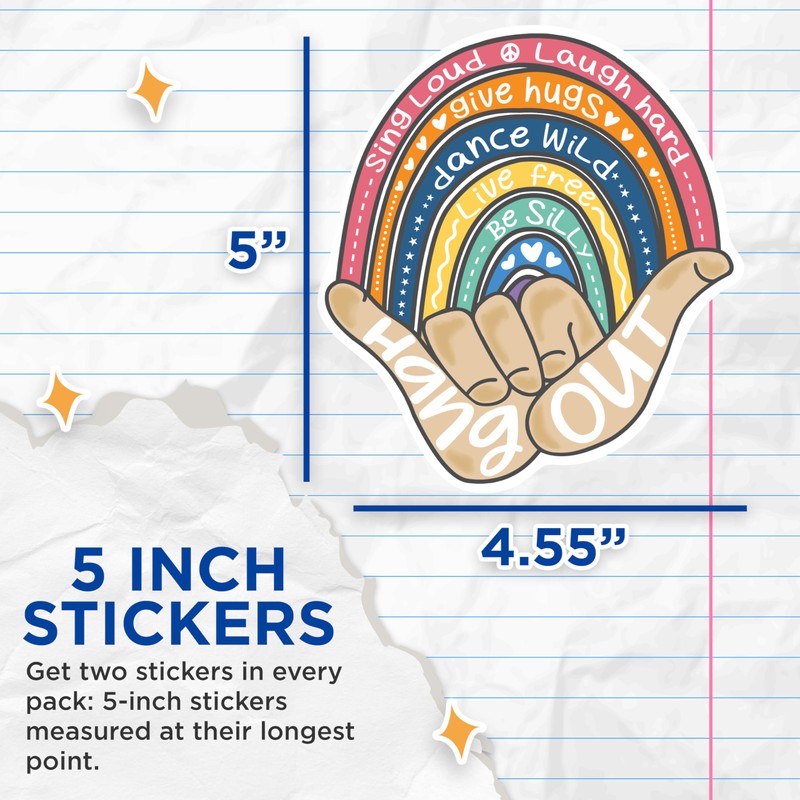 (2 Pack) Hang Loose Shaka Good Vibes Bumper Sticker -