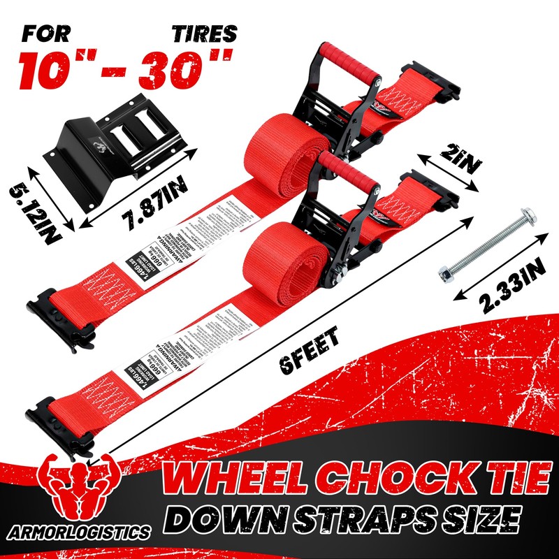 ARMORLOGISTICS Wheel Chock Tie Down Kit, 4 Pack Heavy Duty
