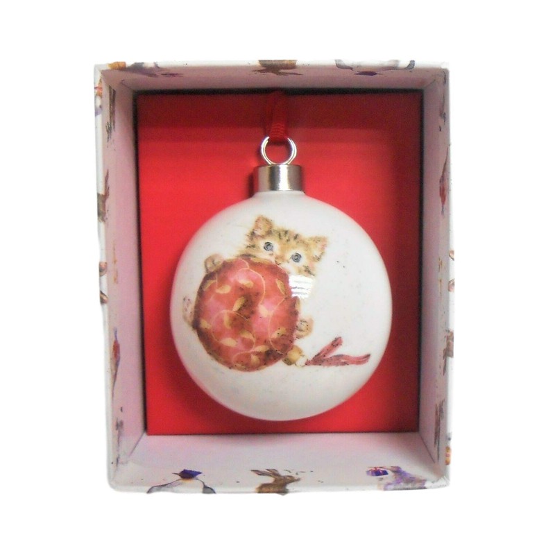 Royal Worcester Wrendale Design Bauble Dachshund Through The Snow