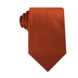 Burnt Orange Tie - Casual Satin Woven Skinny Ties for Men - Patterned Tie for Work - Perfect Neck Tie for Groomsmen Wedding Ties or any Occasions