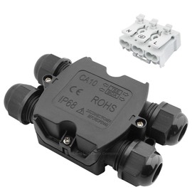 Waterproof IP68 Electrical 4 Way Junction Box Cable Wire Connection Box Push Clip Non Screw WB4WF