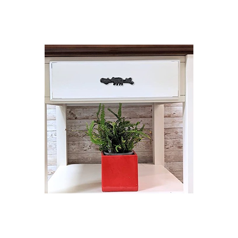 BestGiftEver Drawer Pulls with Black Bear Design - Rustic Cast