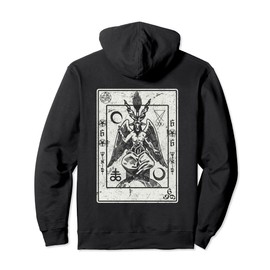 Baphomet Occult Satan Goat Head Devil Tarot Card Design Pullover Hoodie
