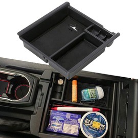 EDBETOS Center Console Accessory Organizer Compatible with Tacoma 2016-2019 2020 2021 2022 ABS Material Armrest Box Insert Tray (Black Trim)