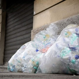 Clear Trash Bags, 33 Gallon, (100 Count w/Ties) Large Recycling Plastic Garbage Bags, 33"W x 39"H, (Clear)