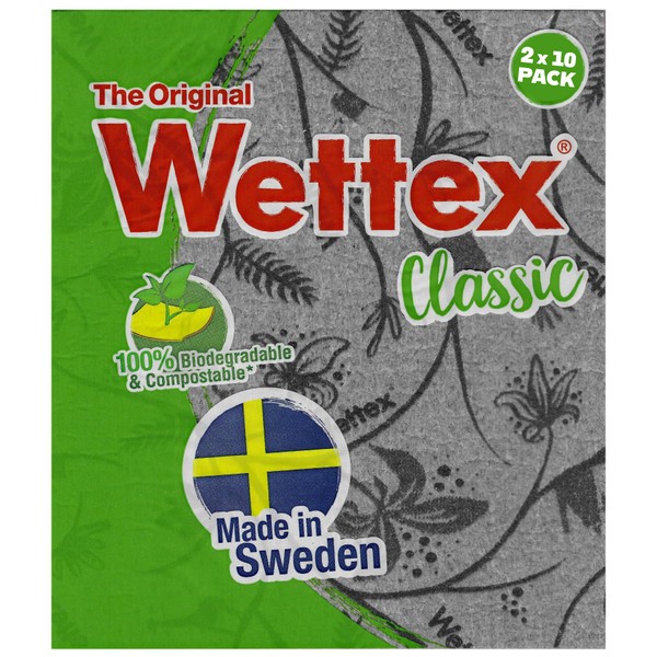 Wettex The Original Swedish Dishcloths for Kitchen 20 Pack Super Absorbent Sponges Kitchen Dishcloth - Replace Paper Towels - Limited Edition - Nature Colors