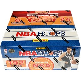 2024-25 Panini Hoops Basketball Retail Box, 24 Packs, 8 Trading Cards per Pack