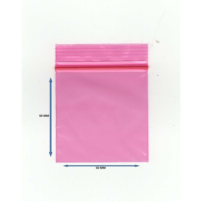 Grip Seal Polythene Zip Lock Bags, 50mm x 50mm, Clear,