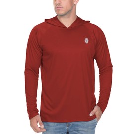 PIQIDIG Fishing Shirts for Men Light Weight - Moisture Wicking Shirts with Hoodies Wine Red