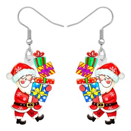 SHIGIE Christmas Acrylic Cute Santa Claus Earrings White Beard Hat Dangle Christmas Tree Festival Jewelry For Women Party Gifts (Multi)