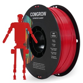 Comgrow ABS Filament 1.75mm, ABS 3D Printer Filament 1.75mm Heat Resistant 1kg ABS 3D Printing Filament 1.75mm, Strong and Durable, Dimensional Accuracy +/- 0.02mm Red