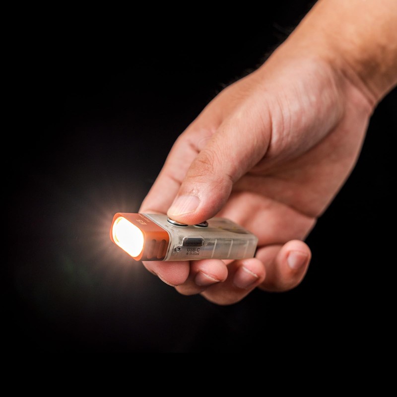 RovyVon E5R Keychain Flashlight, Glow in the Dark, Dual Power