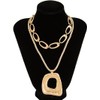 DIONFEI Fashionable Layered Gold Chain Pendant Necklace - Beige Rope