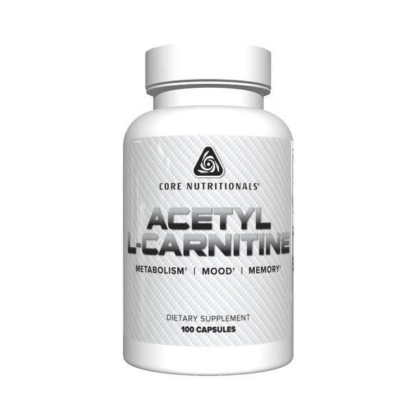 Core Nutritionals Acetyl L-Carnitine, Enhances Metabolism, Mood and Memory, 500 mg, 100 Capsules