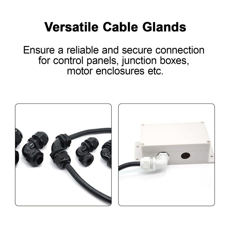 LeMotech M16 Cable Gland, 90 Degree Adjustable 6-10mm Strain Relief,