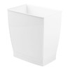 iDesign Small Rectangular Bathroom Trash Set of 2-White Waste Can