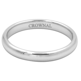 CROWNAL 1mm 2mm 3mm 4mm 5mm 6mm 7mm 8mm Tungsten White/Yellow Gold/Rose Gold Plated Wedding Band Ring Men Women Plain Dome Polished Comfort Fit Size 3 to 17(White 3mm,8)