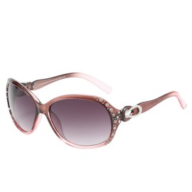 Piranha Eyewear Royal Rhinestone Sunglasses for Women with Smoke Gradient Lenses