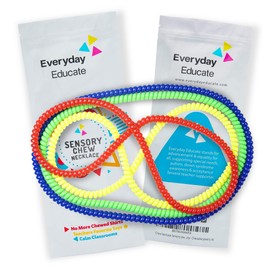 Chew Necklace Sensory for Boys and Girls - Durable Chewing Necklace for Kids with Autism ADHD - Oral Chew Toy - Biting Teething Needs - Sensory Chewy Dewey (4)