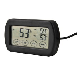 Termómetro Higrómetro Medidor de monitor, alarma automática Incubadora de huevos Máx. Temperatura mínima Humedad Pantalla LCD Reptil digital Anfibios de tanque Termómetro Higrómetro con sondas remotas