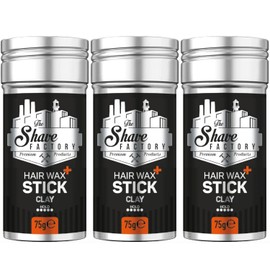 the shave factory Hair Wax Stick Clay, Hair Wax Stick Long-Lasting Styling Wax Stick, Hair Wax Stick Smoothing & Slick Stick for Hair Wigs - 2.7 Oz (75G) (3 Pieces)
