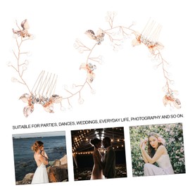 BIUDECO Rhinestones Floral Hair Comb for Weddings Elegant Bridal Headpiece Stunning Hair Accessories for Bride for Parties Dances and Everyday Wear