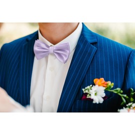 HISDERN Pajaritas para hombre, jacquard macizo, para boda, fiesta, corbata de bolsillo cuadrado, Lila, Talla única