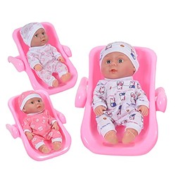 CLEMENT CLEMENTINE - Poupon and His Chair - Toy for Children - 079905 - Random Colour - Plastic - Doll - Baby - Mannequin - 25 cm x 18 cm - From 2 Years