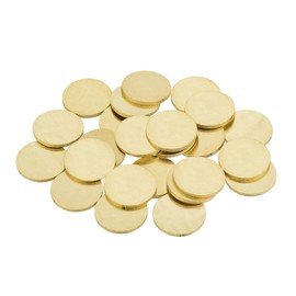 MECCANIXITY 24 Pcs Brass Stamping Blank, 18mm/0.7" Round Metal Blank Stamping Name Tags Flat Round Sheet No Hole for Laser Engraving Dog Tags Keychain Jewelry Making