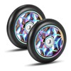 YoyoMeta 2 Pcs 110mm Scooter Wheels, Colorful Pu Wheels Thick