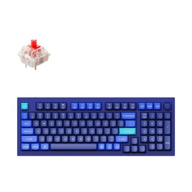 Keychron Q5 Wired Custom Mechanical Keyboard Knob Version, 96% Layout QMK/VIA Programmable Macro with Hot-swappable Gateron G Pro Red Switch Double Gasket Compatible with Mac Windows Linux (Blue)