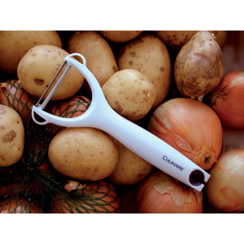Culinare C30001 Safety Y Peeler, White, Plastic/Stainless Steel, Manual Potato/Vegetable/Fruit